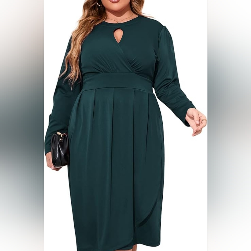 Kojooin Formal Dress Bodycon Wedding Guest Pencil Dress Key-Hole Neck Cockta‎